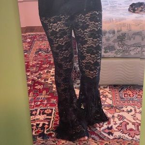 HAH Allover Lace bell bottom pants